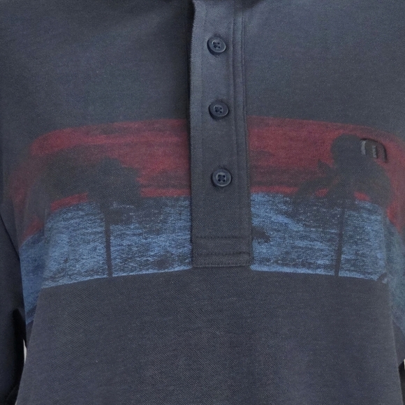 Travis Matthew Blue Polo Shirt With Palm Tree Design Size Med - Picture 3 of 8